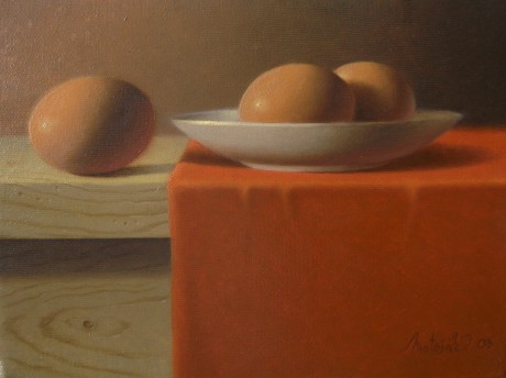 Still life with three eggs n.1