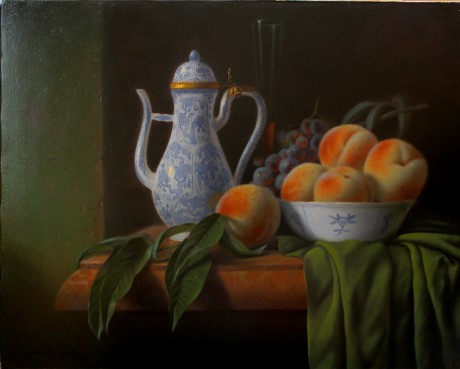 Dutch style still life with peaches