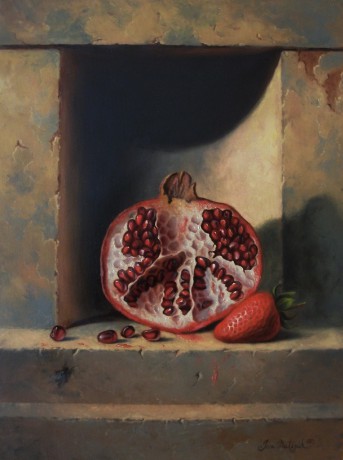 Still life with pomegranate and strawberry - 30 x 40 cm