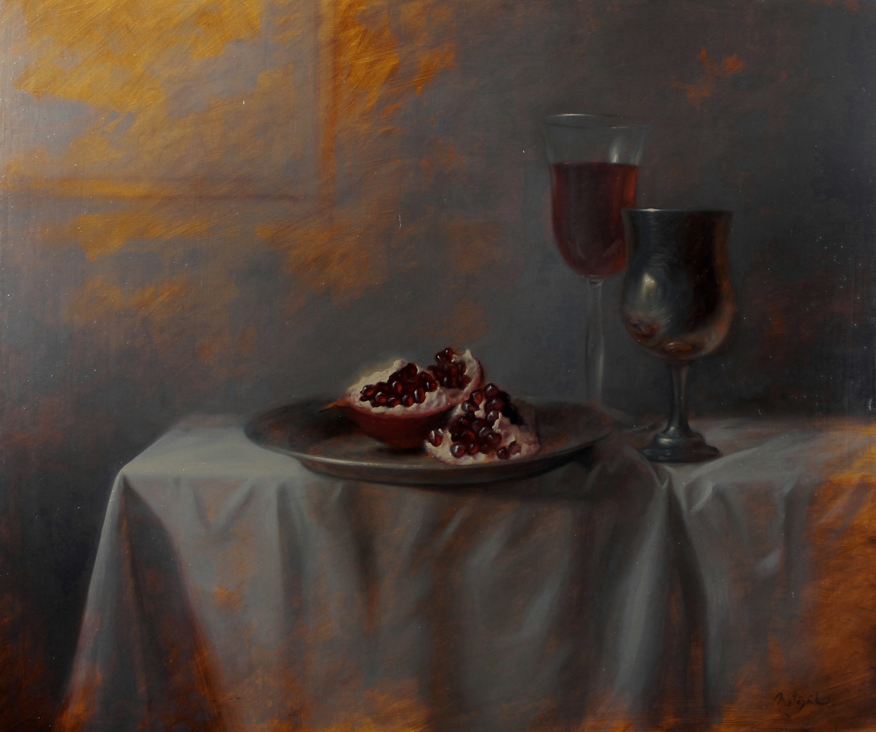 Pomegranate - Oil on ACM panel 50 x 60 cm